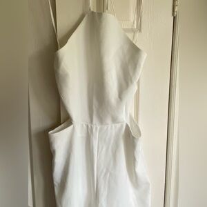 Mango White Halter Jumpsuit